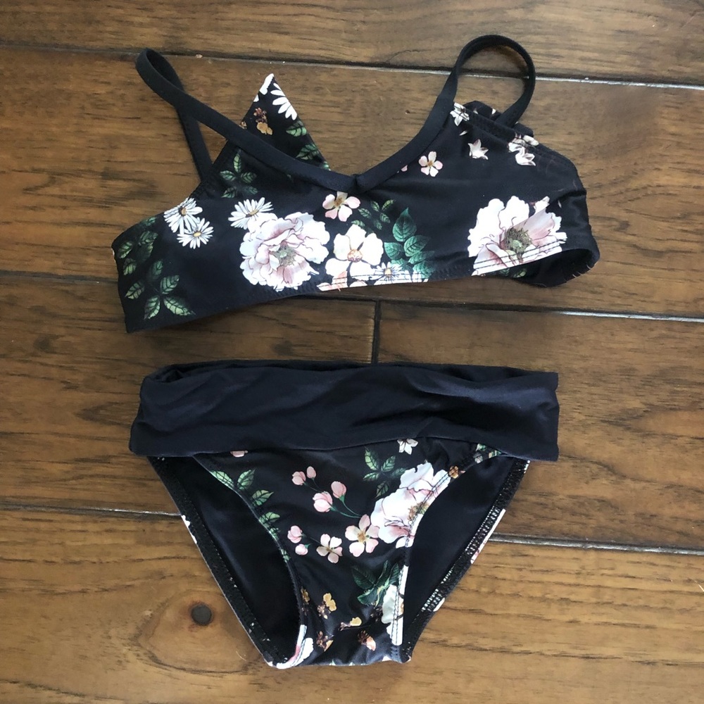 Saint Maddox Black Floral Bikini